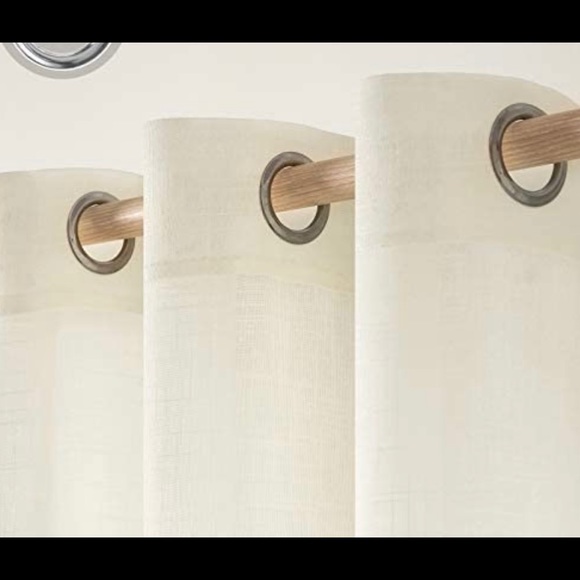 Miulee Sheer Ivory Curtain Panels 52”x108” - Picture 2 of 7